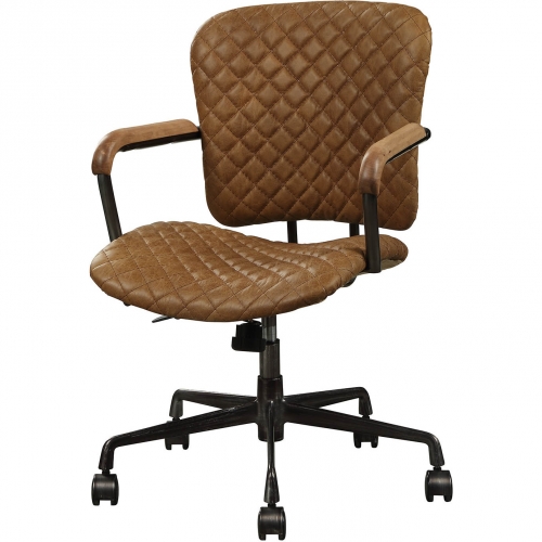 Josi Office Chair in Distressed Coffee Brown Top Grain Leather